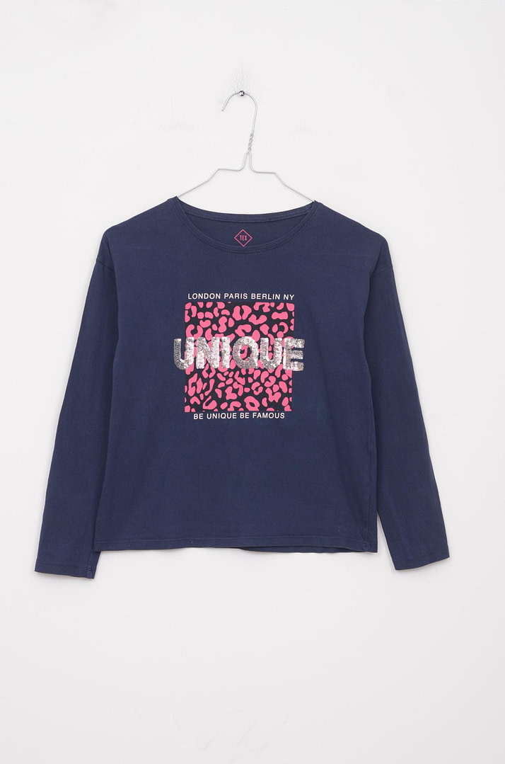 loopery-A-26-3046 T-Shirt Paillette - 9/10 ans <span class="lp-brand-title"> TEX </span> - Afbeelding 1