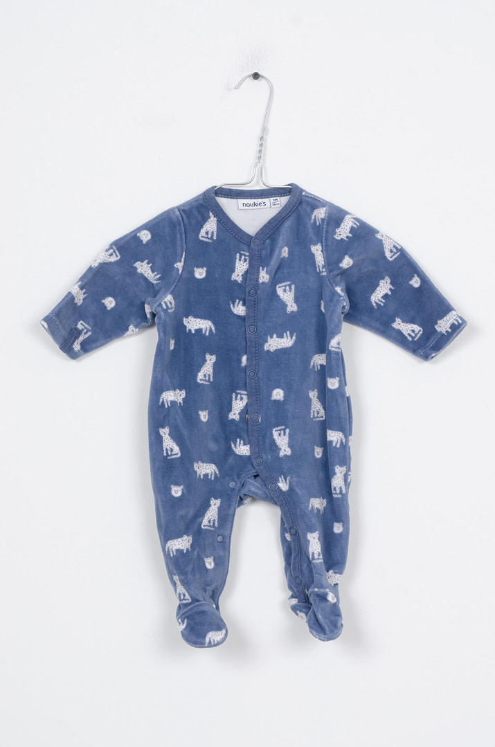 pinky-chips-23-11631 Pyjama velours - 1mois - Afbeelding 1