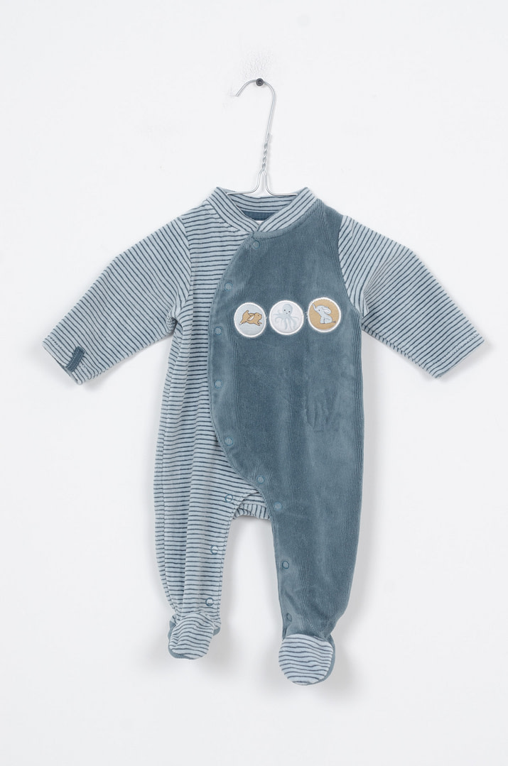 pinky-chips-23-11634 Pyjama velours - 1mois - Afbeelding 1