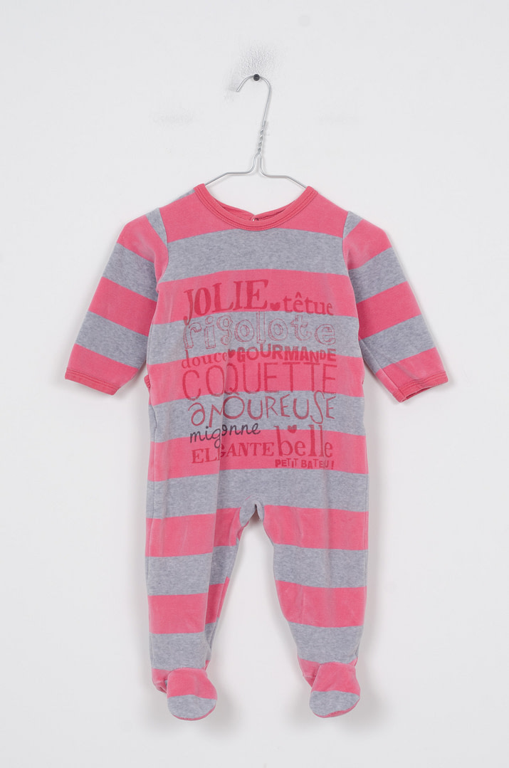 pinky-chips-24-03070 Pyjama velours - 12mois – Image 1