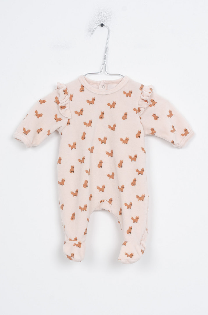 pinky-chips-24-06410 Pyjama velours - 1mois – Image 1