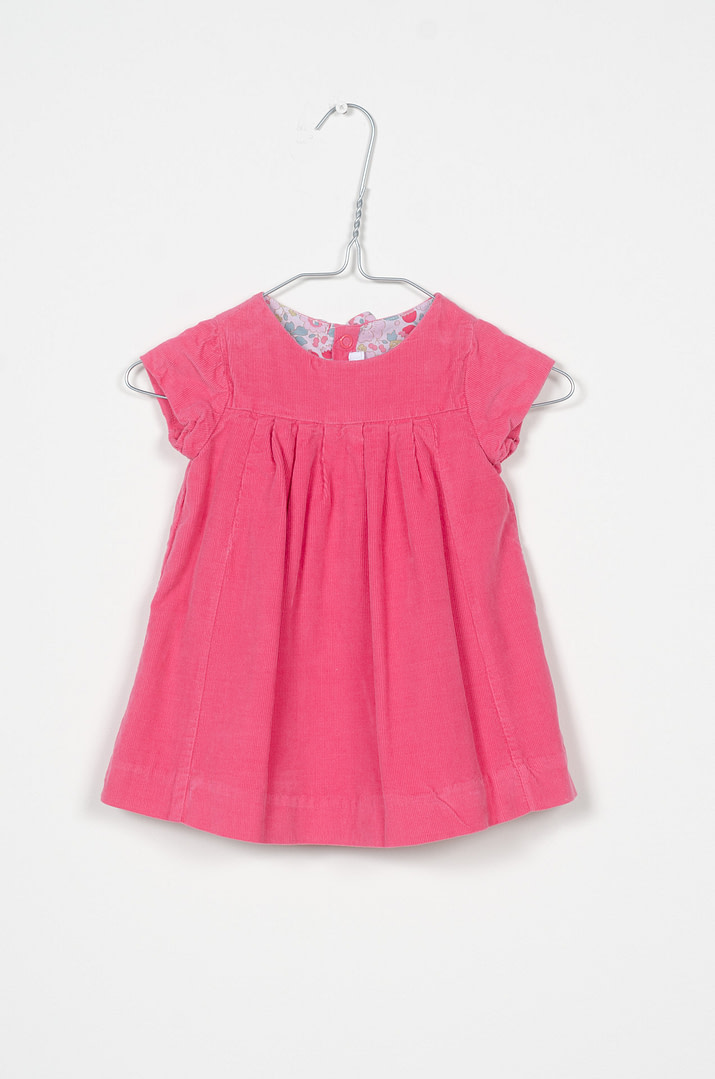 roze-chips-24-10293 Robe velours - 6mois - Afbeelding 1
