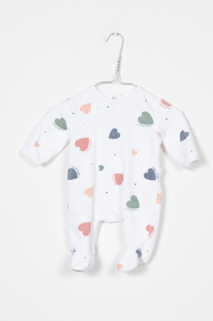 pinky-chips-24-11178 Pyjama velours - 1mois - Afbeelding 1