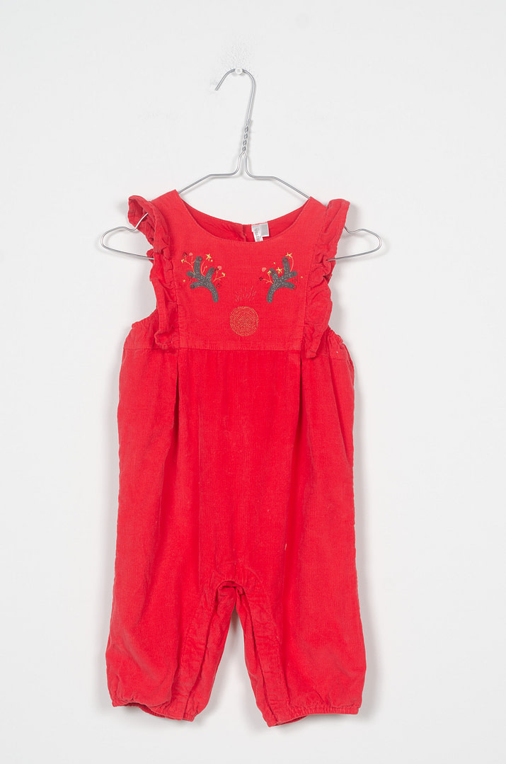 pinky-chips-24-11703 Salopette velours - 12mois - Afbeelding 1