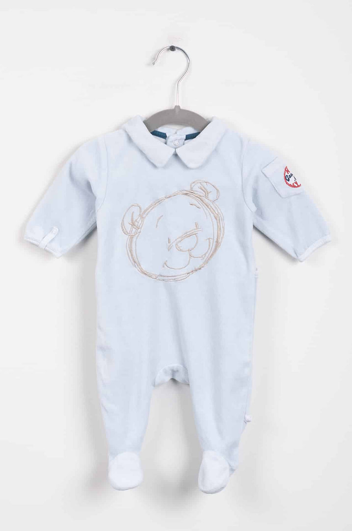 roze-chips-15259 Pyjama velours - 3mois - Afbeelding 1