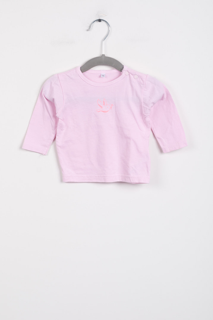 roze-chips-23-01159 T-shirt longues manches - 6mois - Afbeelding 1