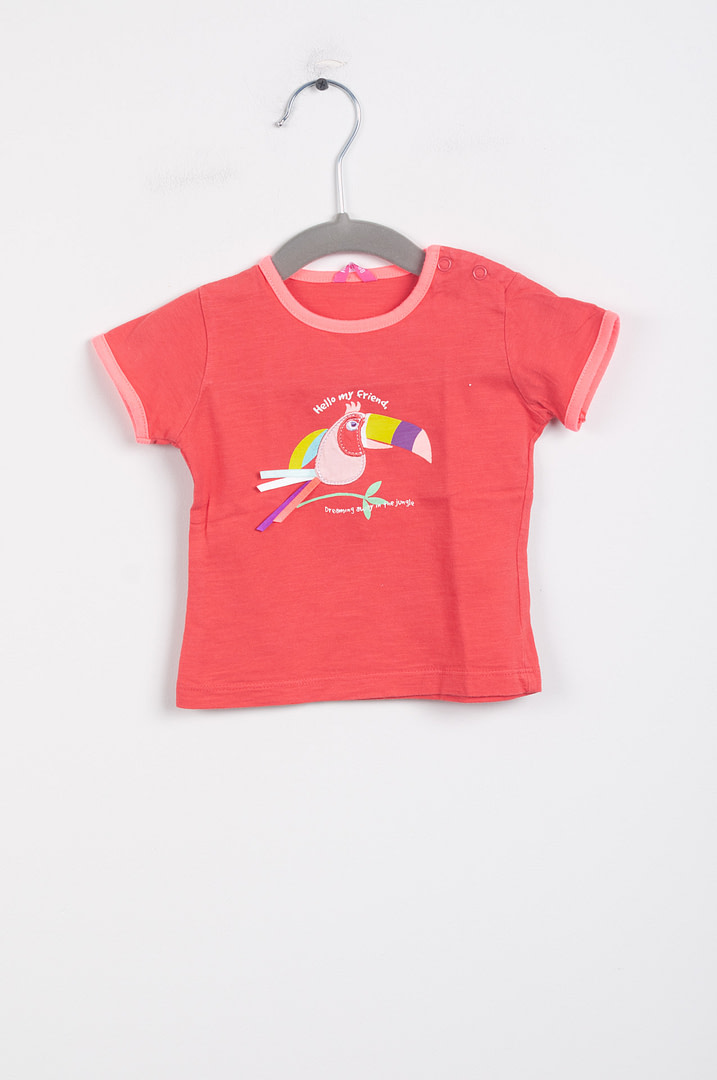 roze-chips-23-01406 T-shirt - 6mois - Afbeelding 1