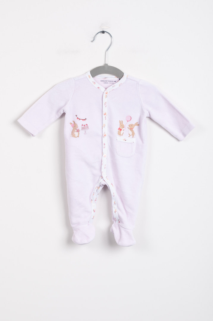 pinky-chips-23-01772 Pyjama velours - 1mois - Afbeelding 1