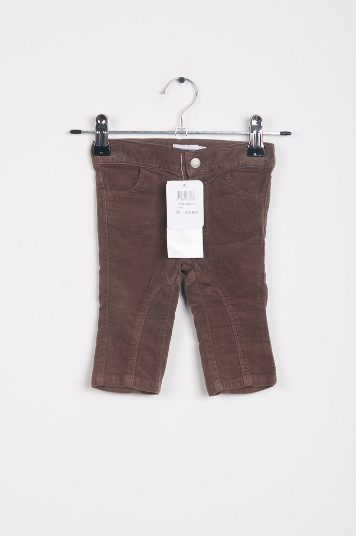 roze-chips-23-02717 Pantalon velours - 3/6mois - Afbeelding 1